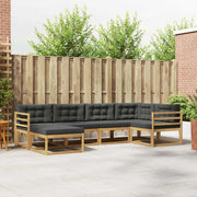 Set vanjskih sofa s jastukom 5 pcs Bijela i antracit Poliester