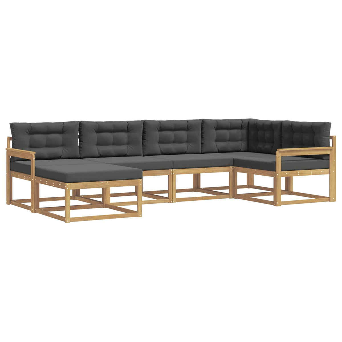 Set vanjskih sofa s jastukom 5 pcs Bijela i antracit Poliester