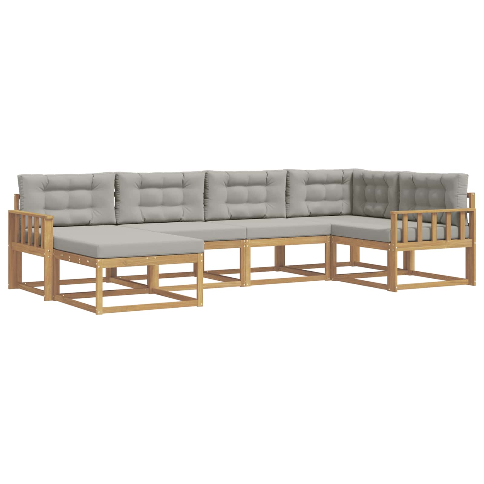 Set vanjskih sofa 5 pcs Bijela i svjetlosiva Poliester