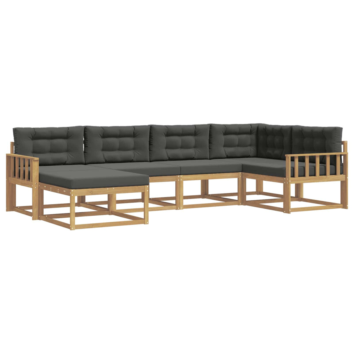 Set vanjskih sofa s jastukom 5 pcs Bijela i antracit Poliester