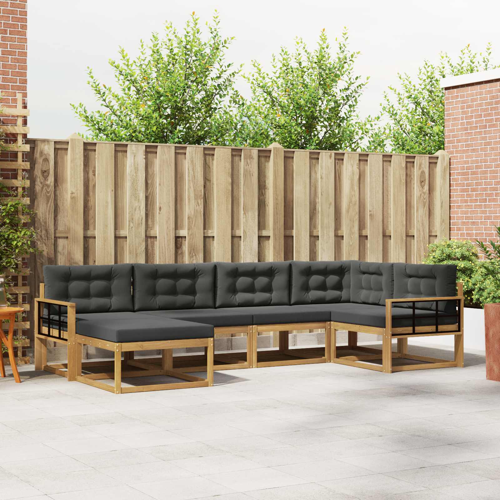 Set vanjskih sofa s jastukom 5 pcs Bijela i antracit Poliester