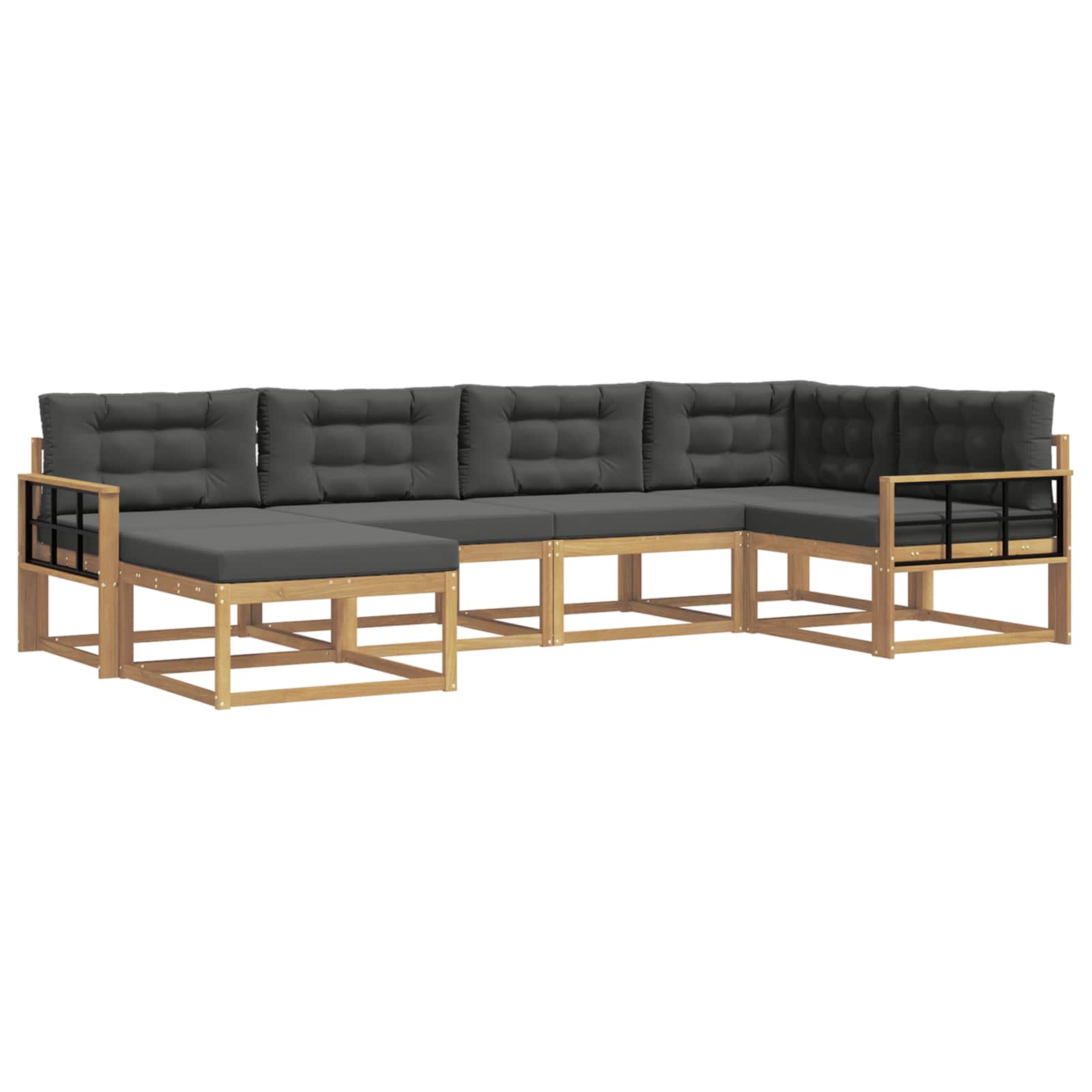 Set vanjskih sofa s jastukom 5 pcs Bijela i antracit Poliester