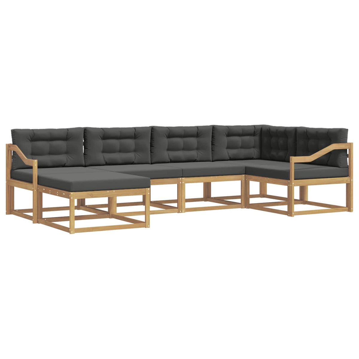 Set vanjskih sofa s jastukom 5 pcs Bijela i antracit Poliester