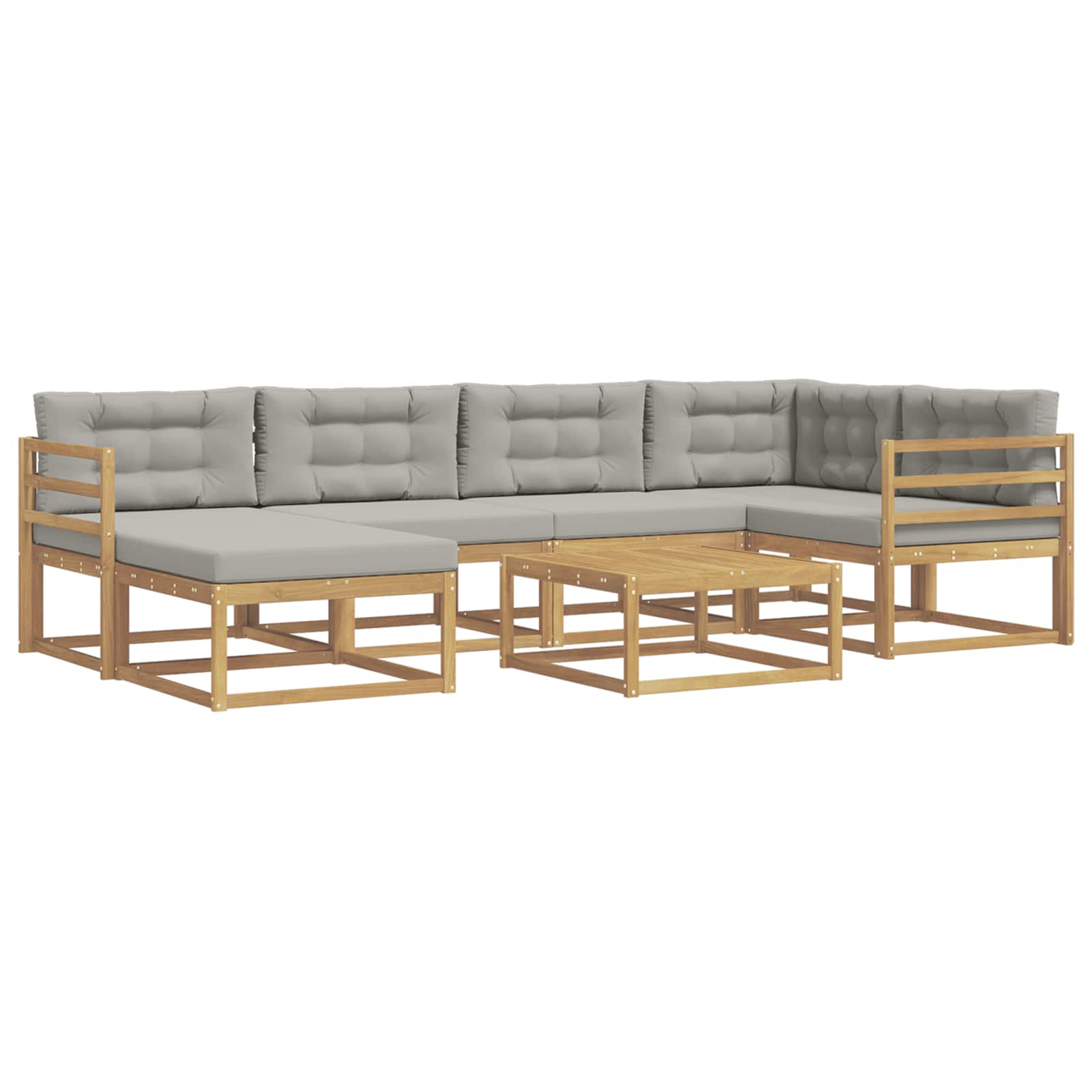 Set vanjskih sofa 7 pcs Bijela i svjetlosiva
