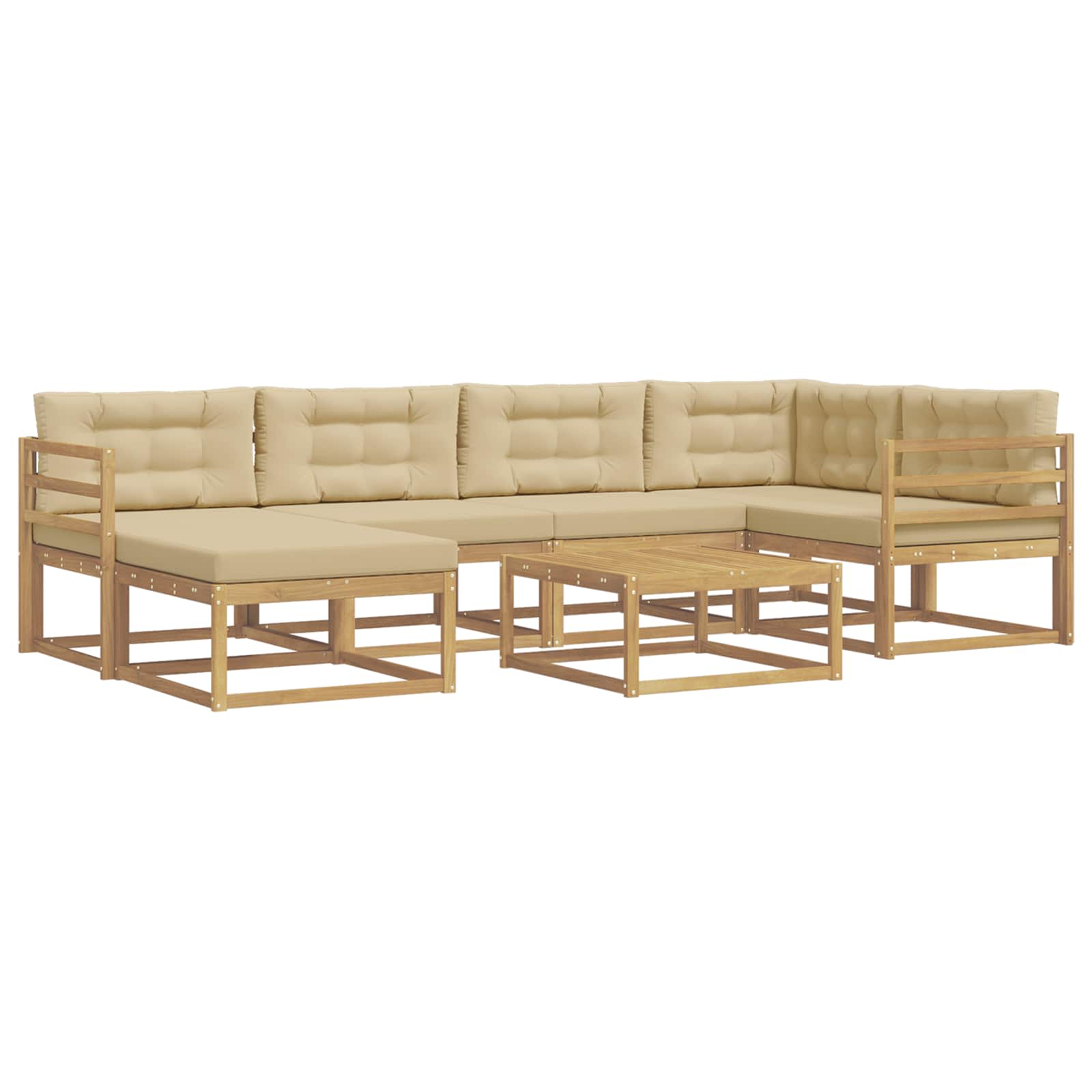 Set vanjskih sofa 7 pcs Bijela i bež