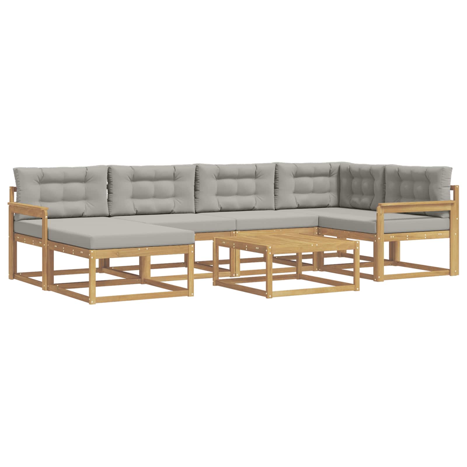 Set vanjskih sofa 7 pcs Bijela i svjetlosiva