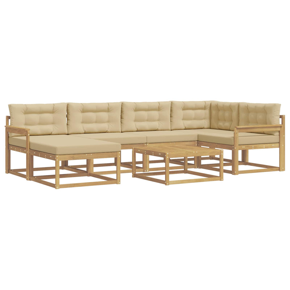 Set vanjskih sofa 7 pcs Bijela i bež