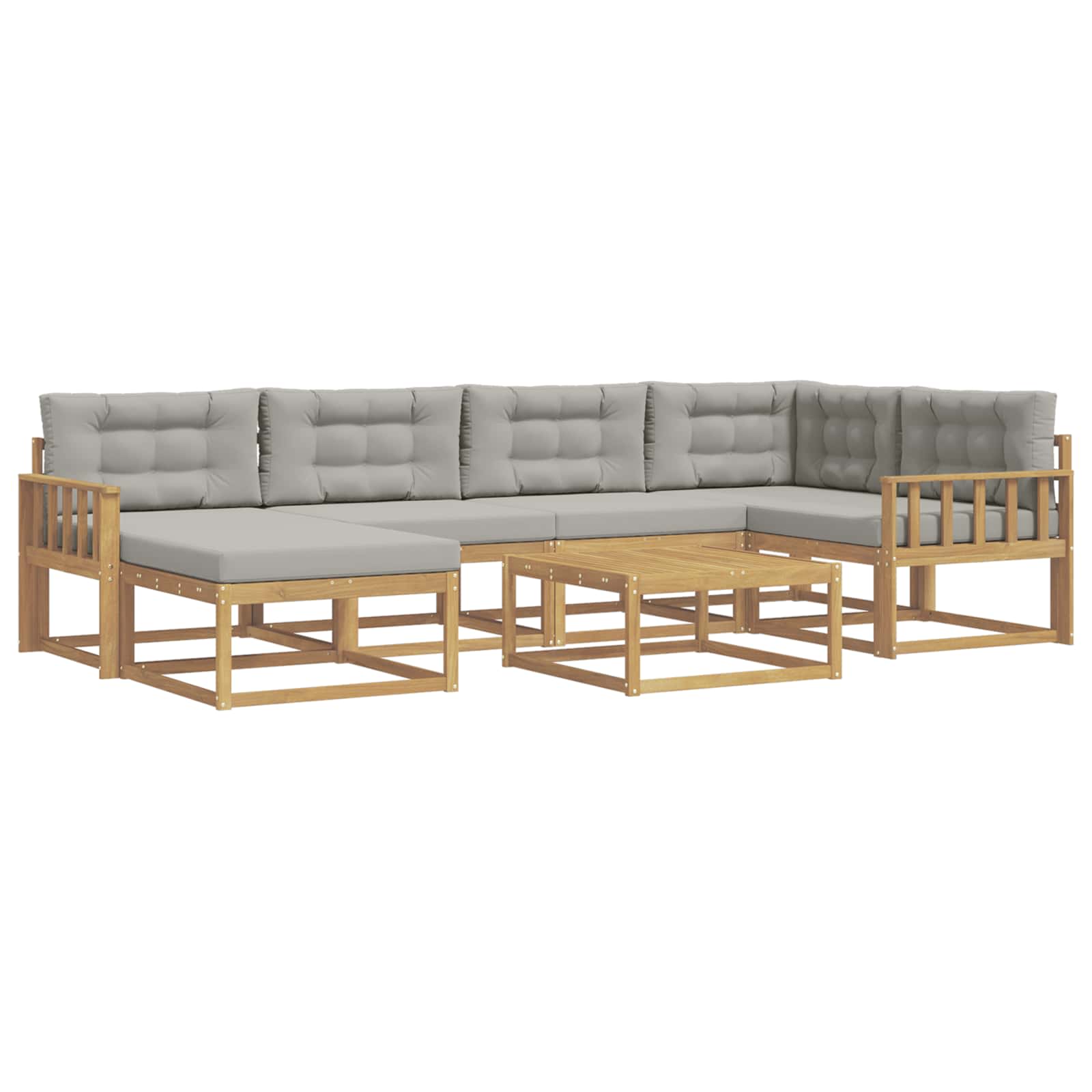 Set vanjskih sofa 7 pcs Bijela i svjetlosiva