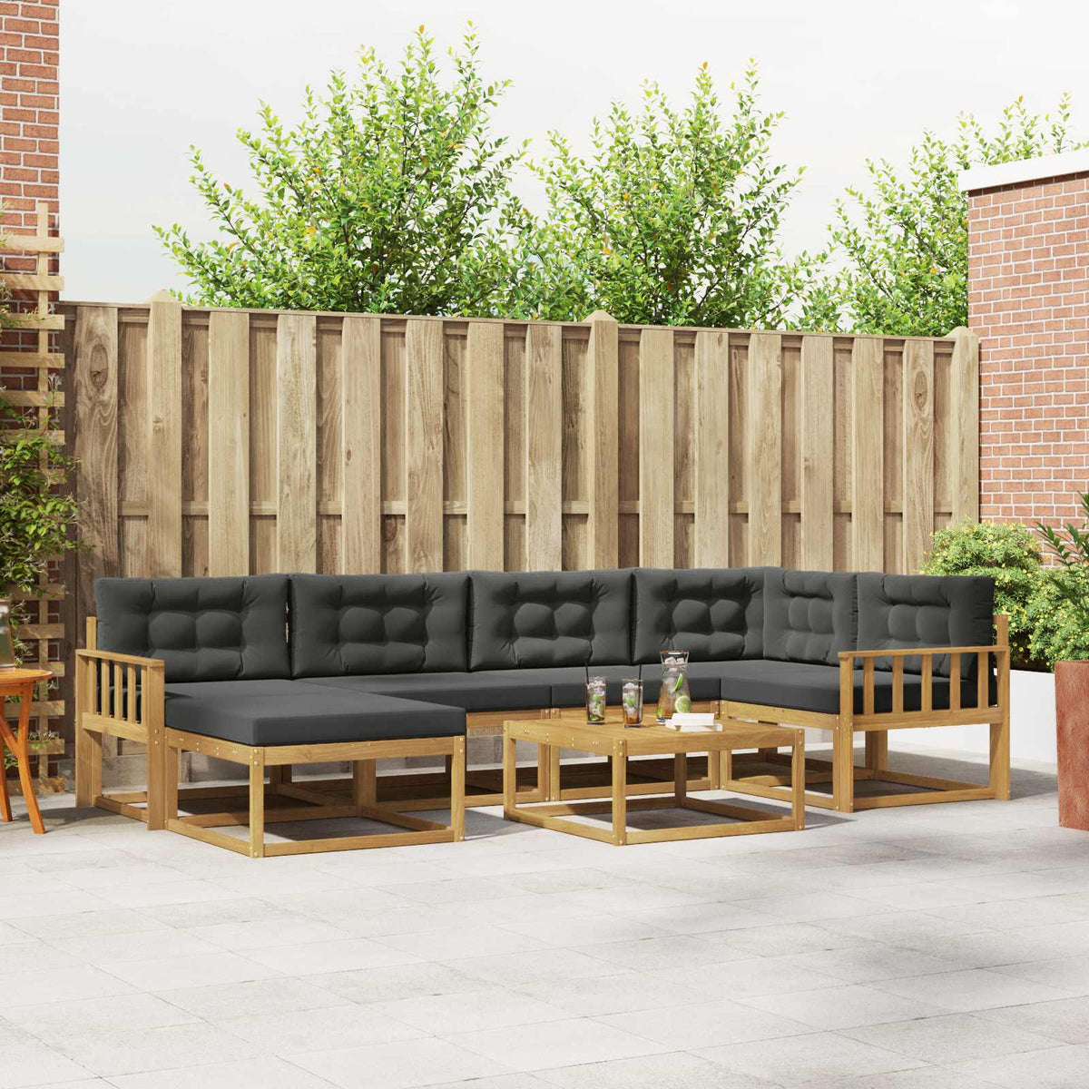 Set vanjskih sofa 7 pcs Bijela i antracit