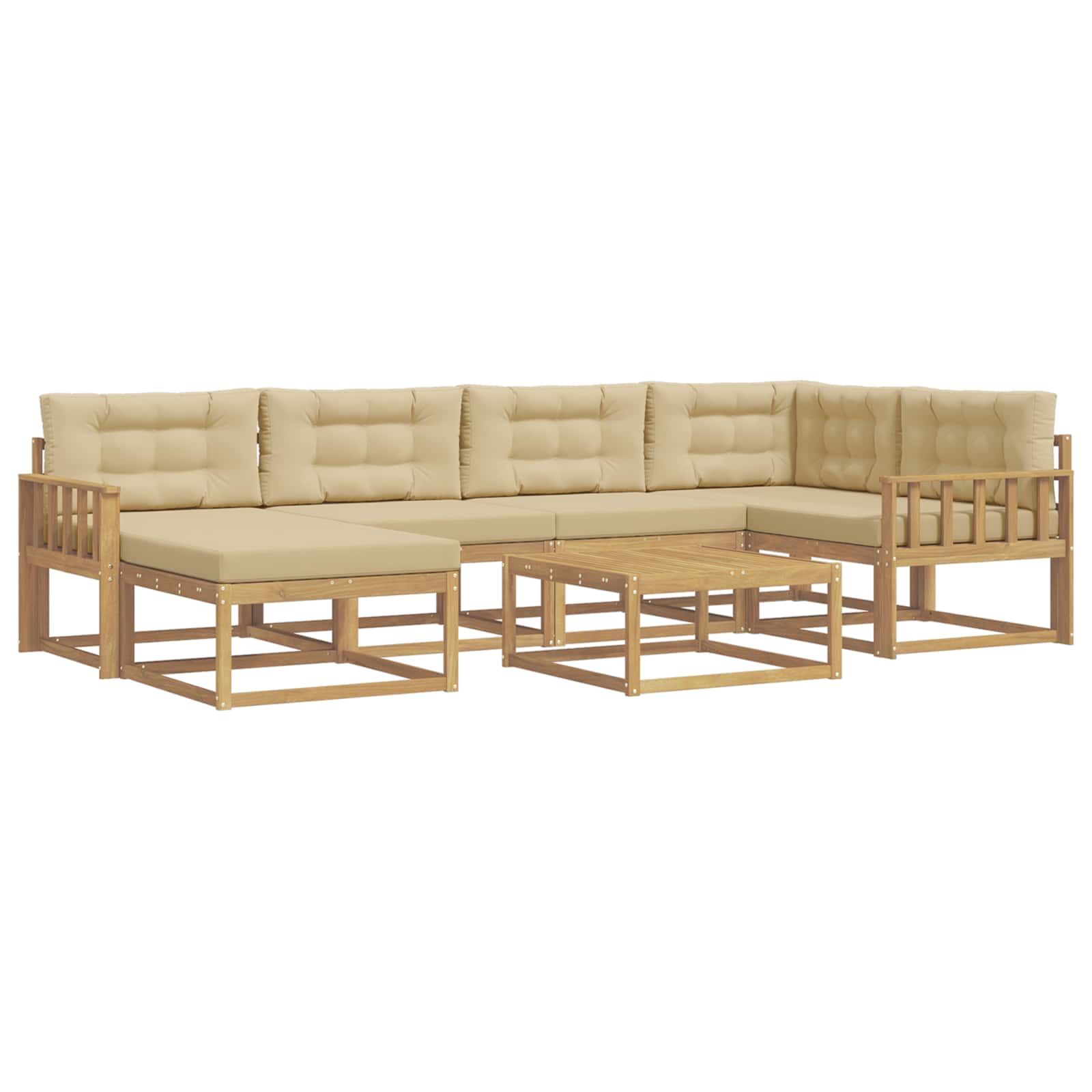 Set vanjskih sofa 7 pcs Bijela i bež