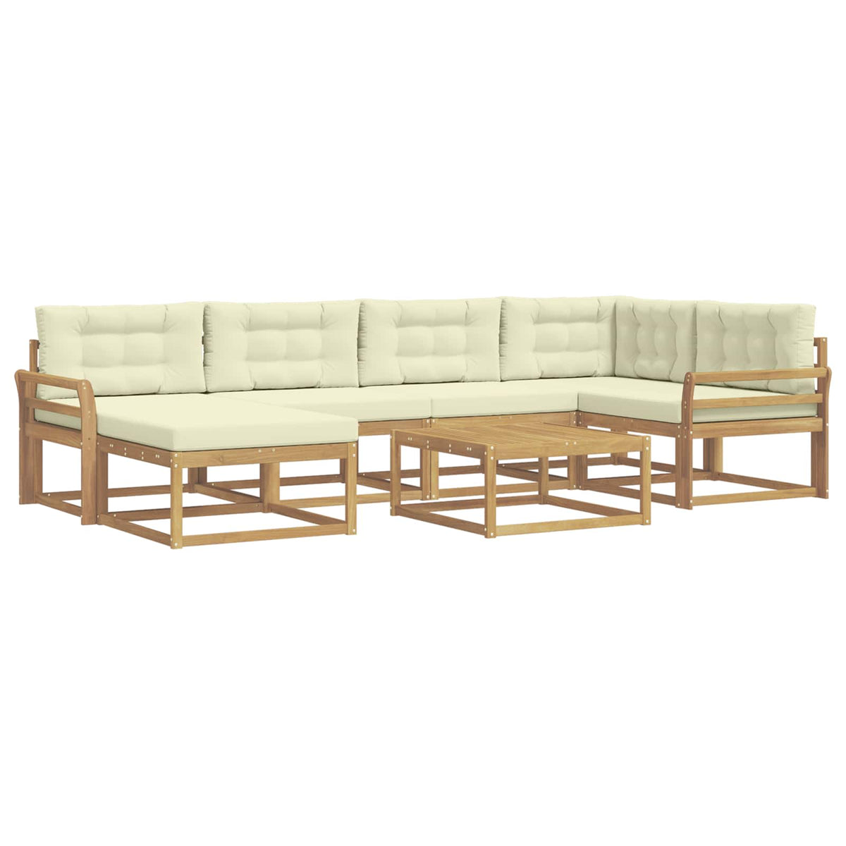 Set vanjskih sofa 7 pcs Bijela i krem
