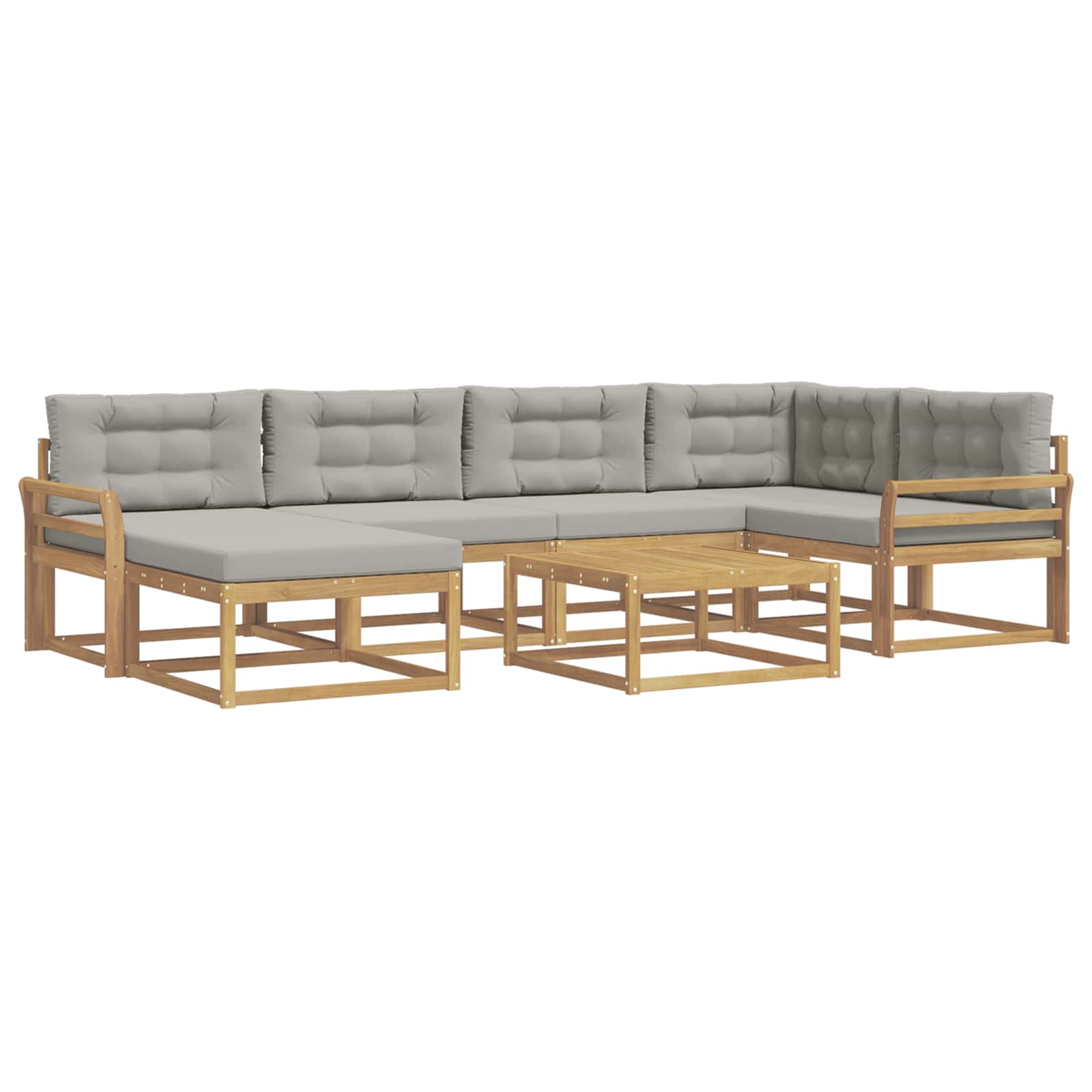 Set vanjskih sofa 7 pcs Bijela i svjetlosiva