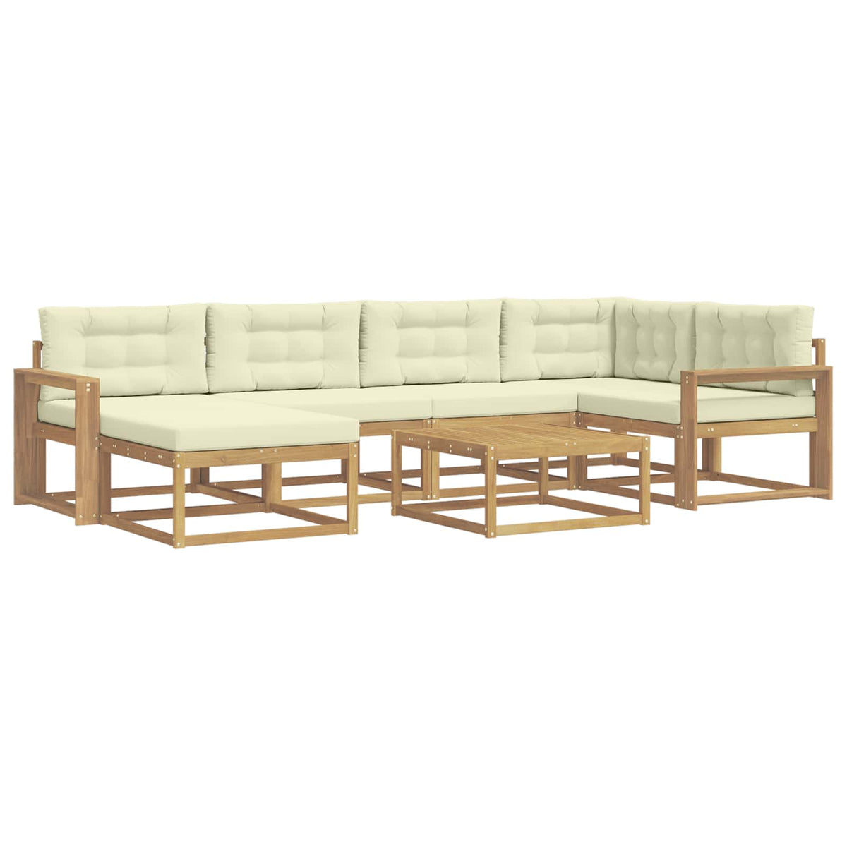 Set vanjskih sofa 7 kom. Bijela i krem
