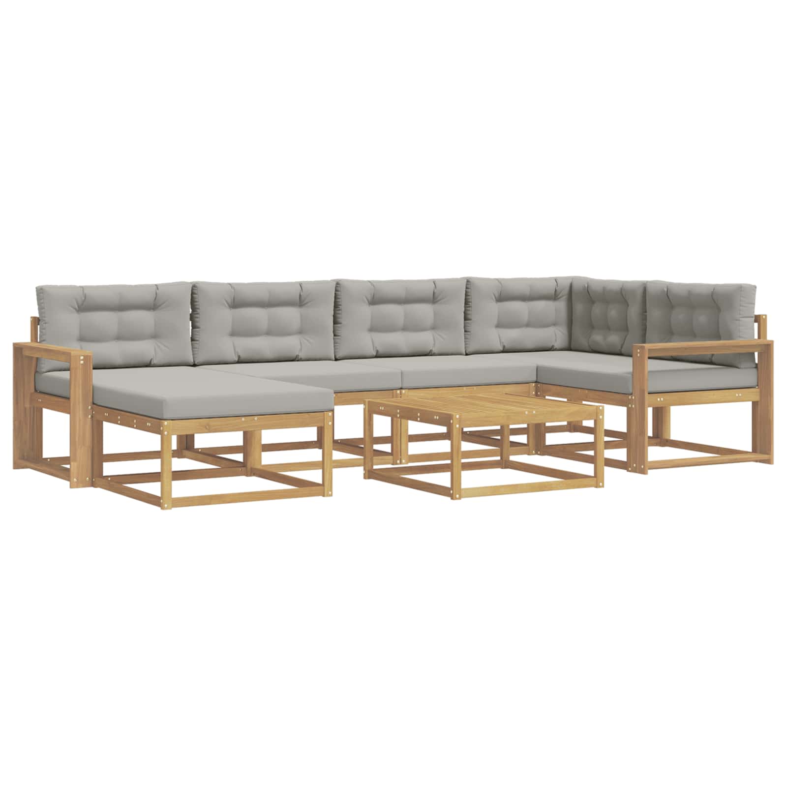 Set vanjskih sofa 7 pcs Bijela i svjetlosiva