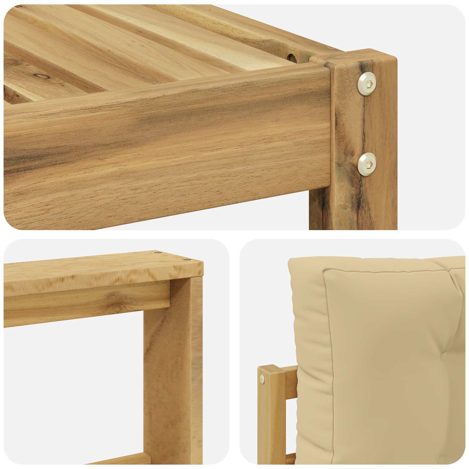 Set vanjskih sofa 7 pcs Bijela i bež