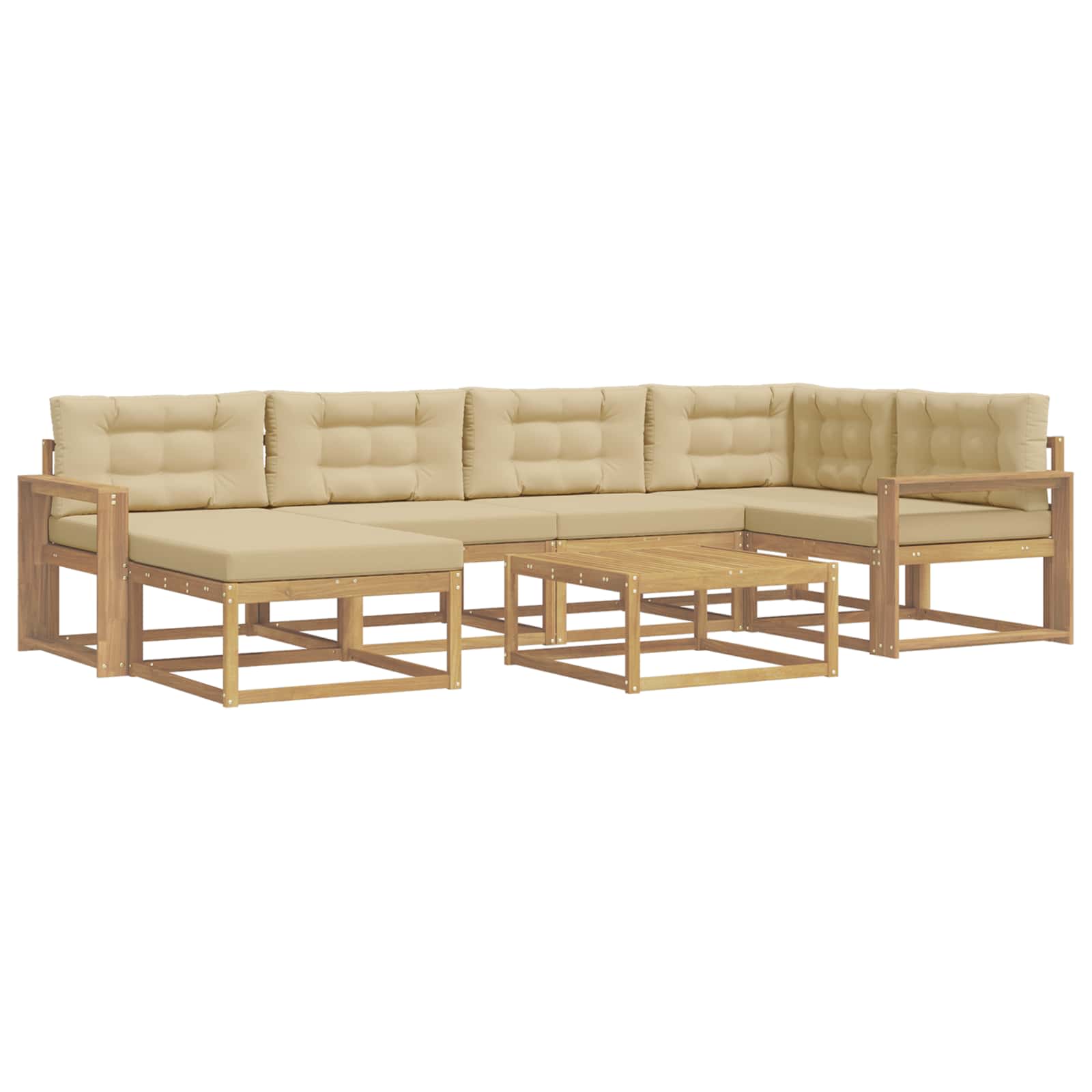 Set vanjskih sofa 7 pcs Bijela i bež