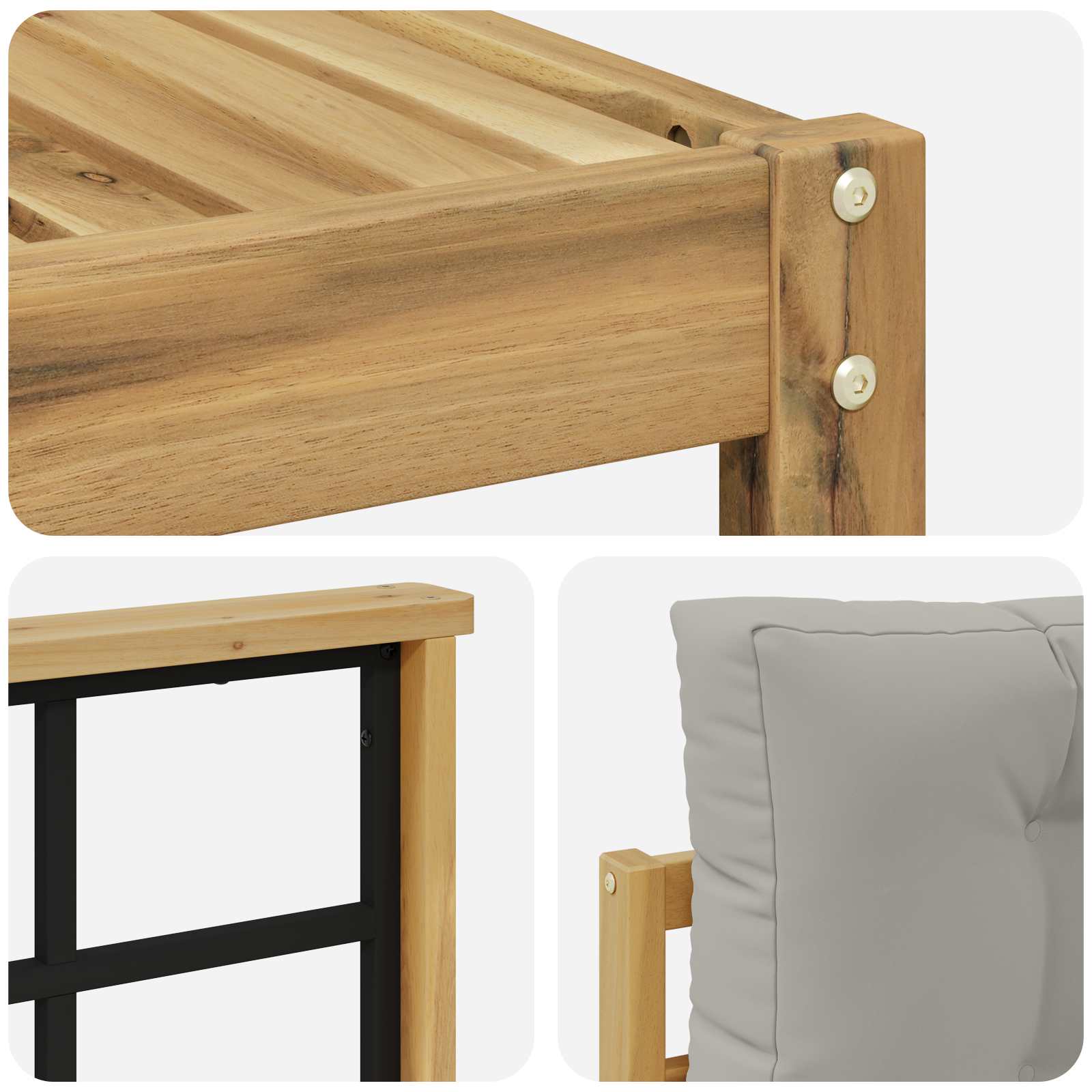 Set vanjskih sofa 7 pcs Bijela i svjetlosiva