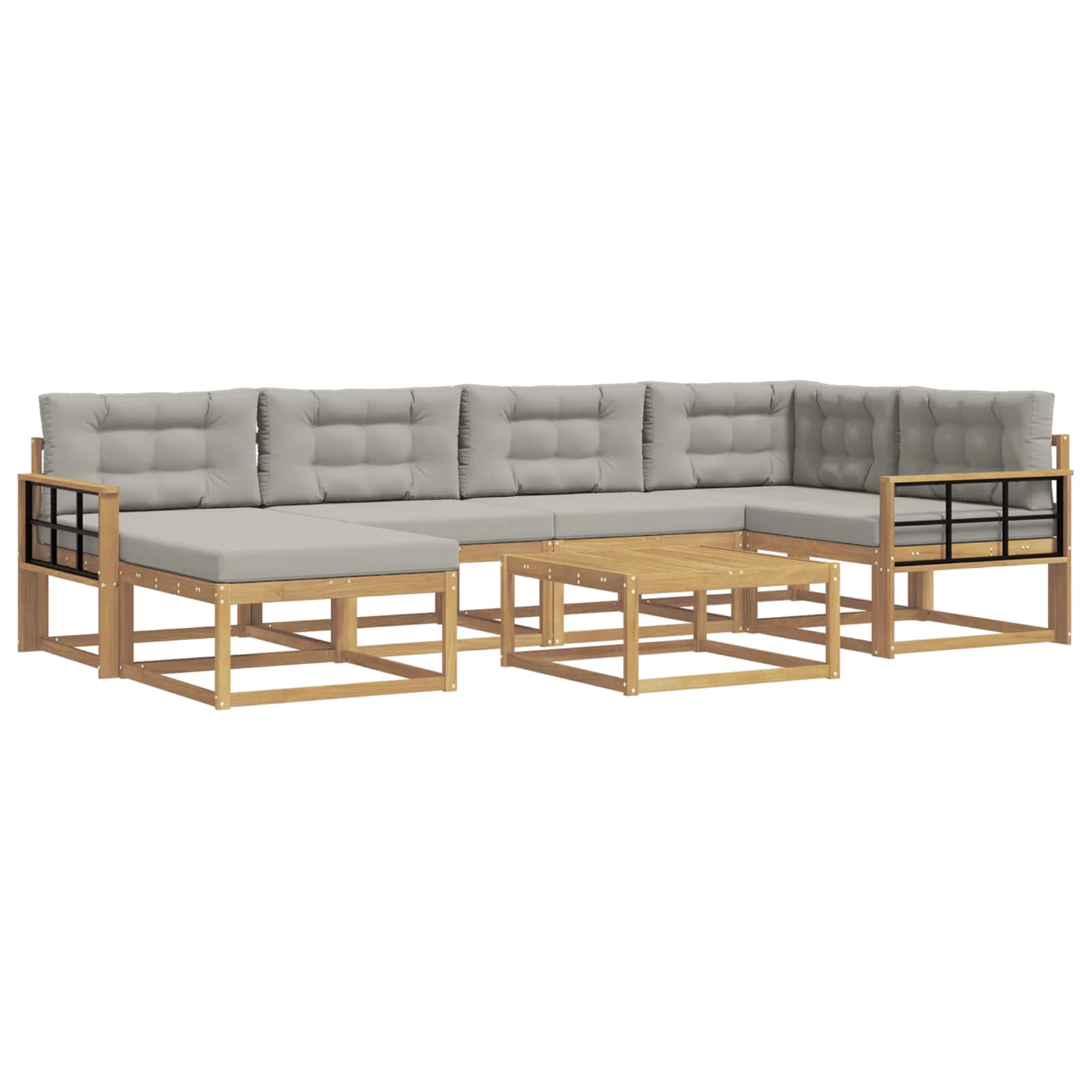 Set vanjskih sofa 7 pcs Bijela i svjetlosiva