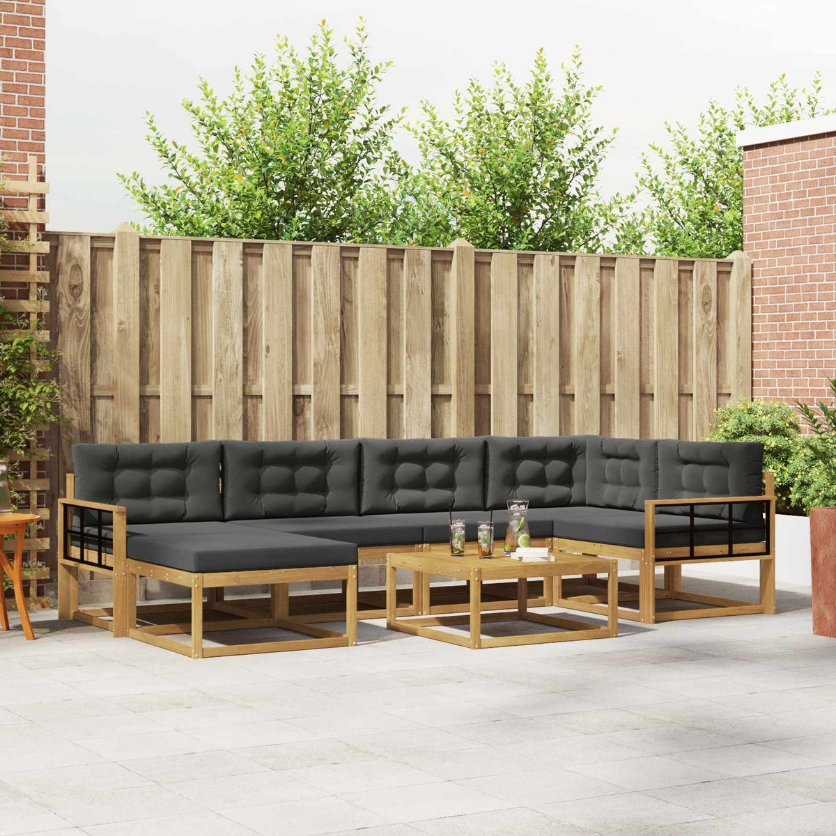 Set vanjskih sofa 7 kom. Bijela i antracit