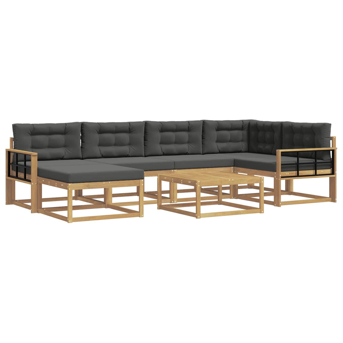 Set vanjskih sofa 7 kom. Bijela i antracit