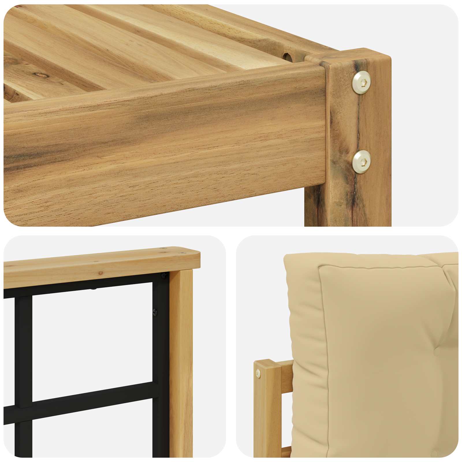 Set vanjskih sofa 7 pcs Bijela i bež
