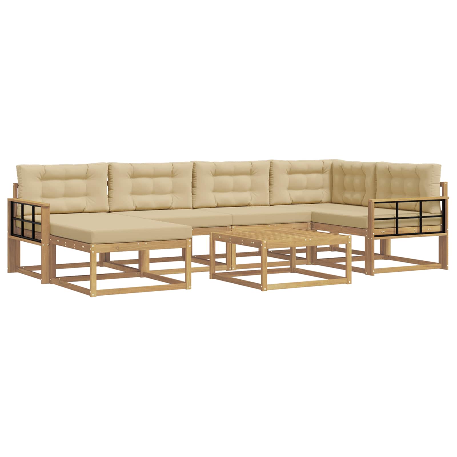 Set vanjskih sofa 7 pcs Bijela i bež