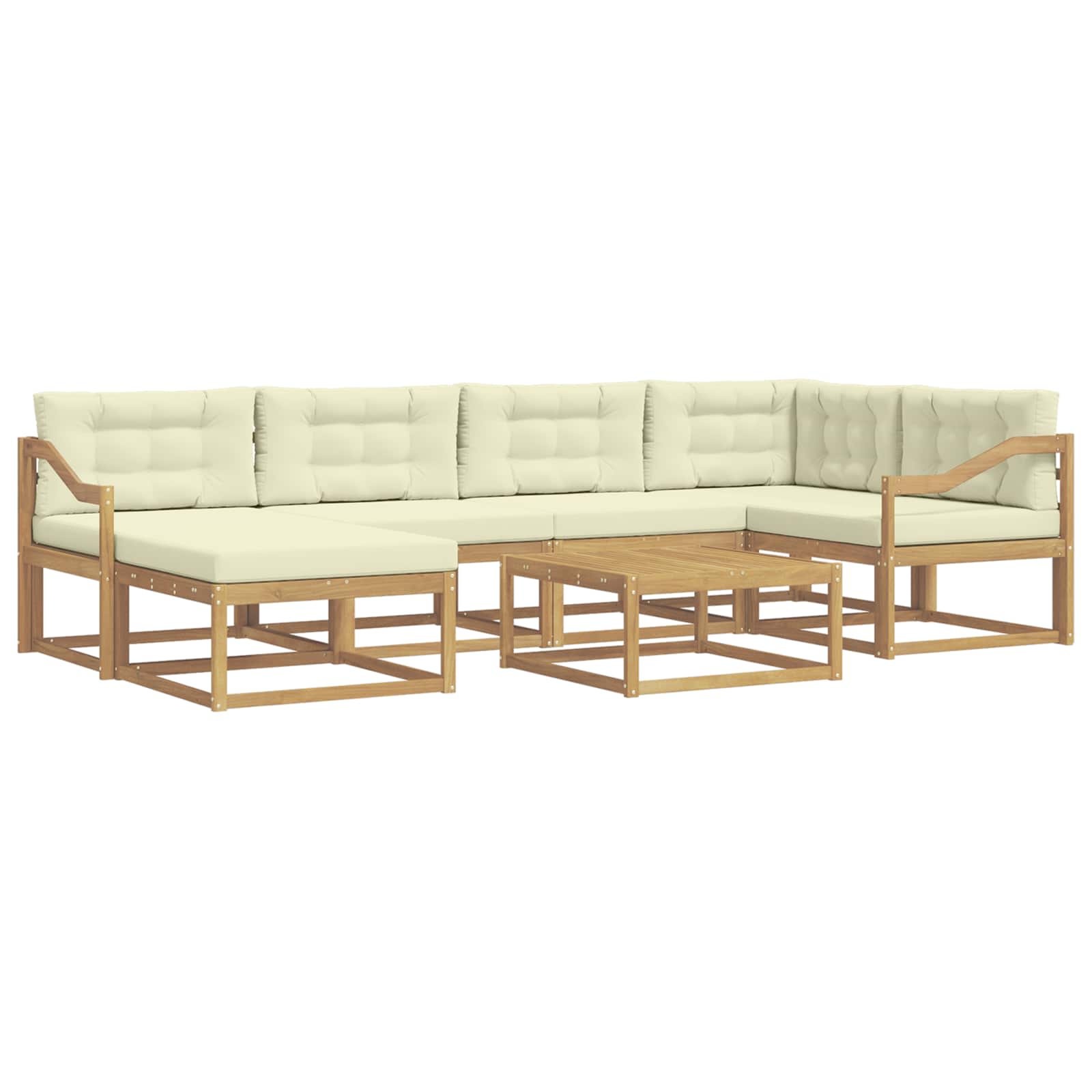 Set vanjskih sofa 7 pcs Bijela i krem