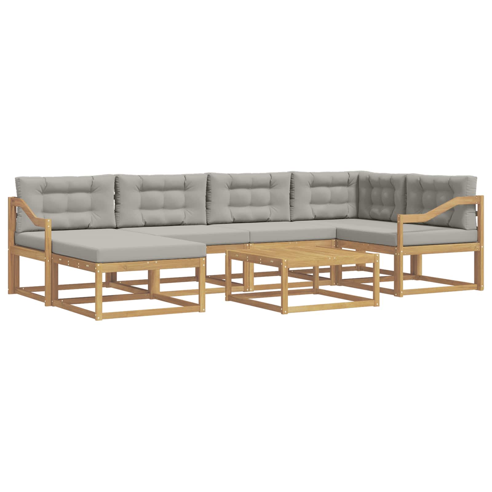Set vanjskih sofa 7 pcs Bijela i svjetlosiva