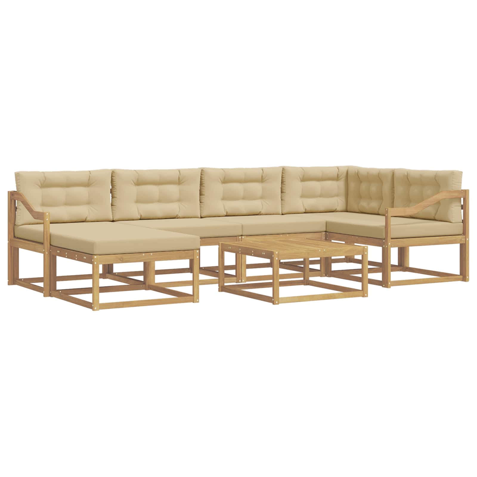 Set vanjskih sofa 7 pcs Bijela i bež