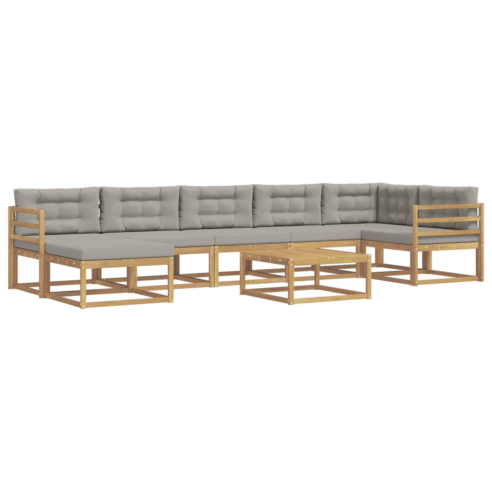 Set vanjskih sofa 8 pcs Bijela i svjetlosiva