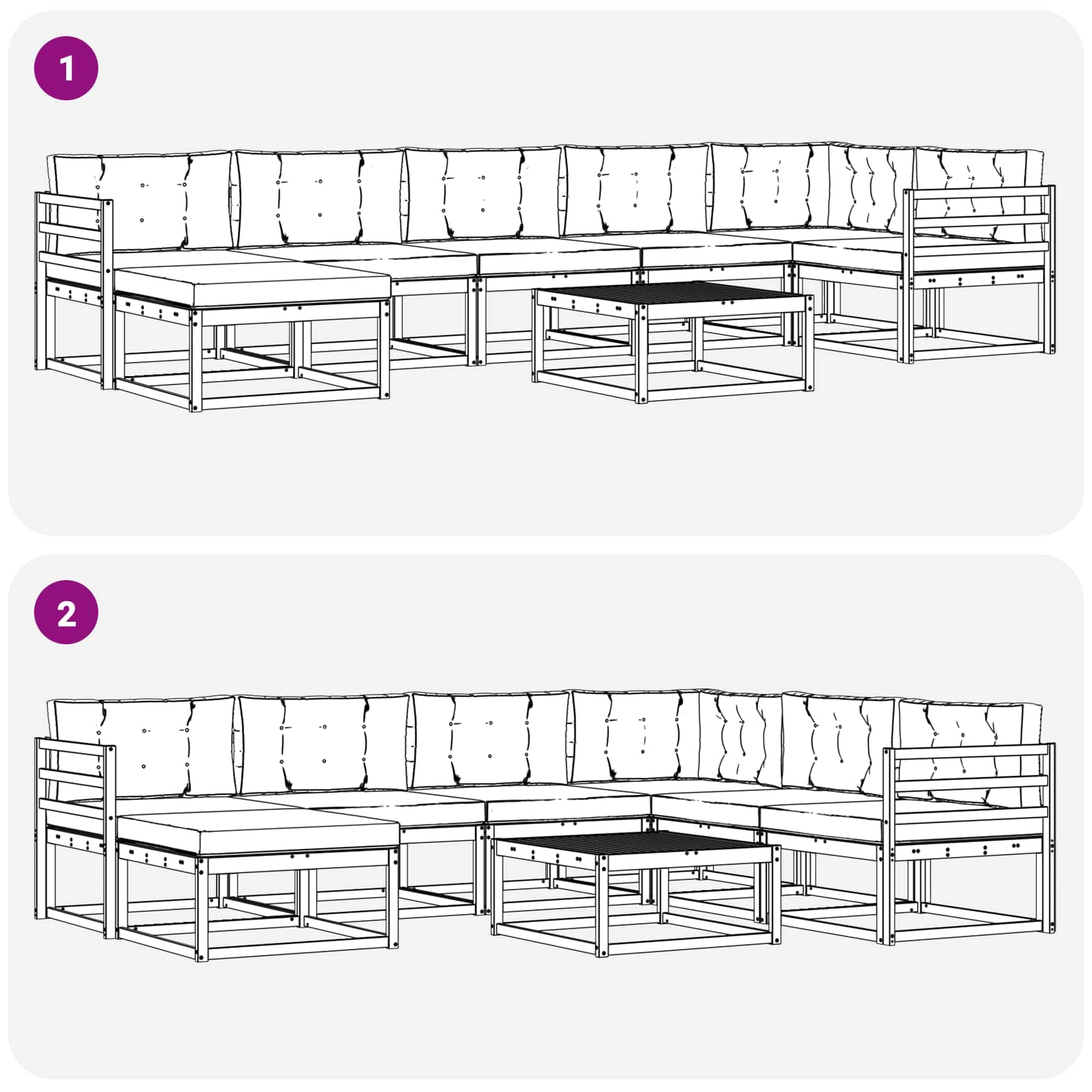 Set vanjskih sofa 8 pcs Bijela i bež