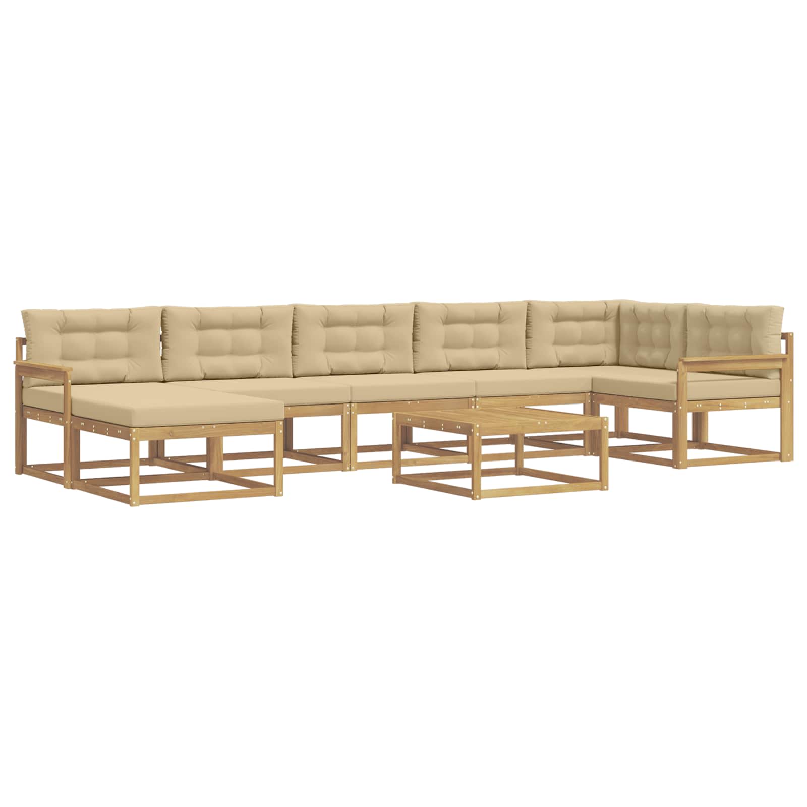Set vanjskih sofa 8 pcs Bijela i bež