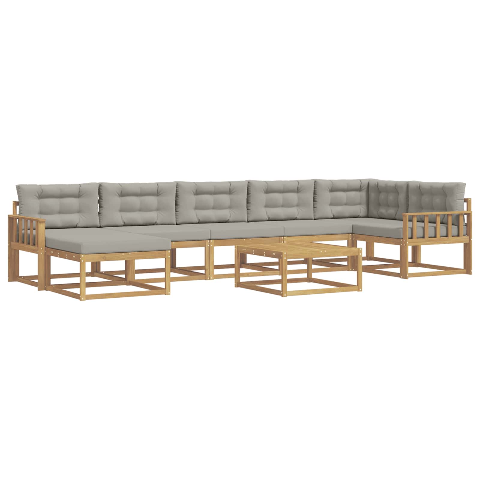 Set vanjskih sofa 8 pcs Bijela i svjetlosiva