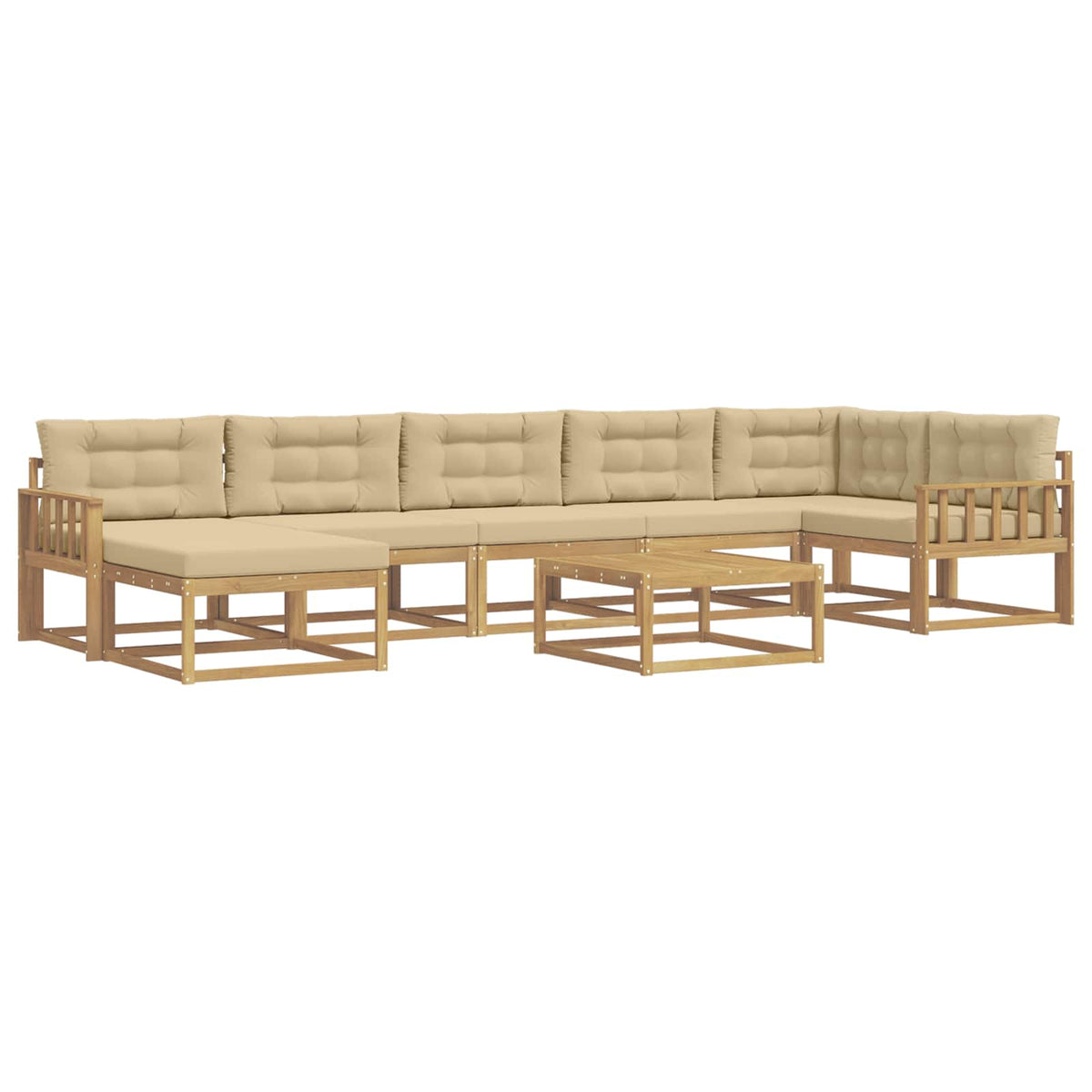 Set vanjskih sofa 8 pcs Bijela i bež