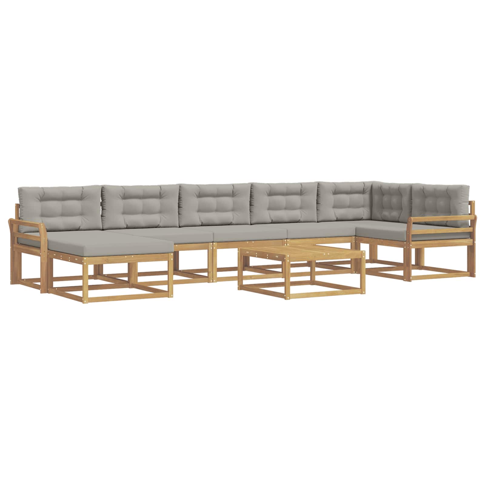 Set vanjskih sofa 8 pcs Bijela i svjetlosiva