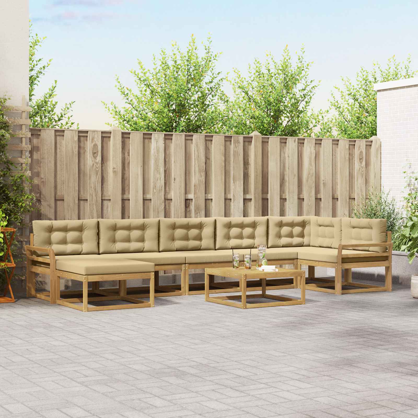 Set vanjskih sofa 8 pcs Bijela i bež