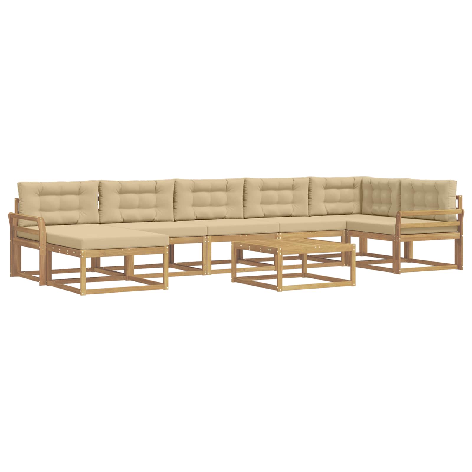 Set vanjskih sofa 8 pcs Bijela i bež