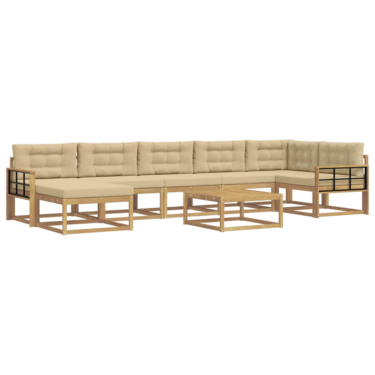 Set vanjskih sofa 8 pcs Bijela i bež