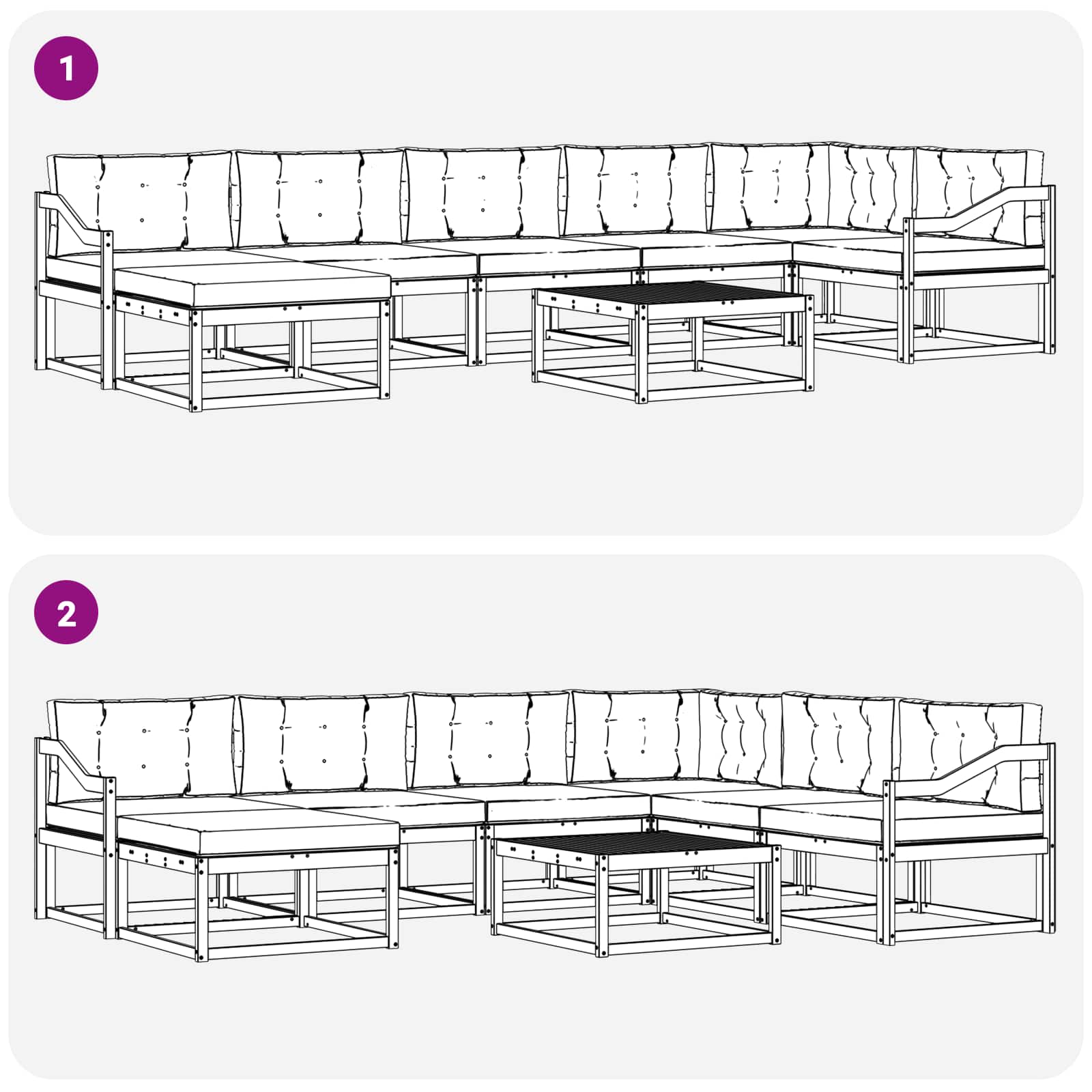 Set vanjskih sofa 8 pcs Bijela i bež
