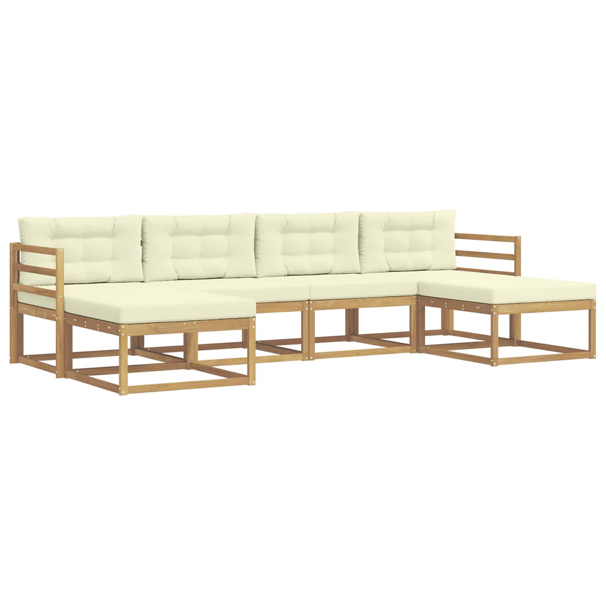 Set vanjskih sofa s jastukom 6 pcs Bijela i krem