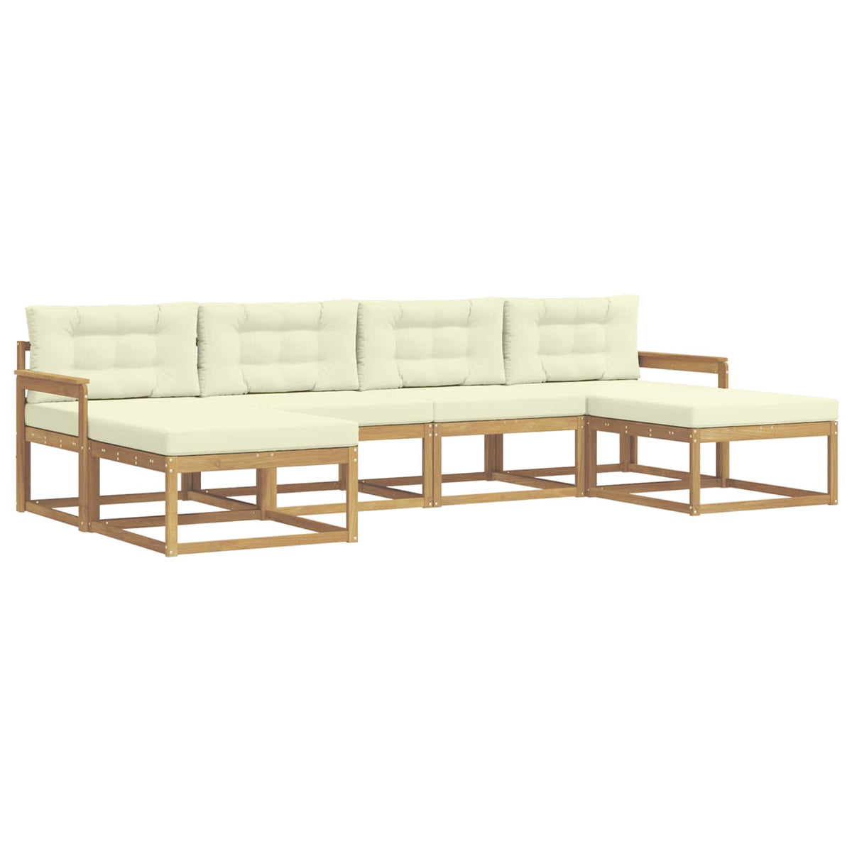 Set vanjskih sofa s jastukom 6 pcs Bijela i krem