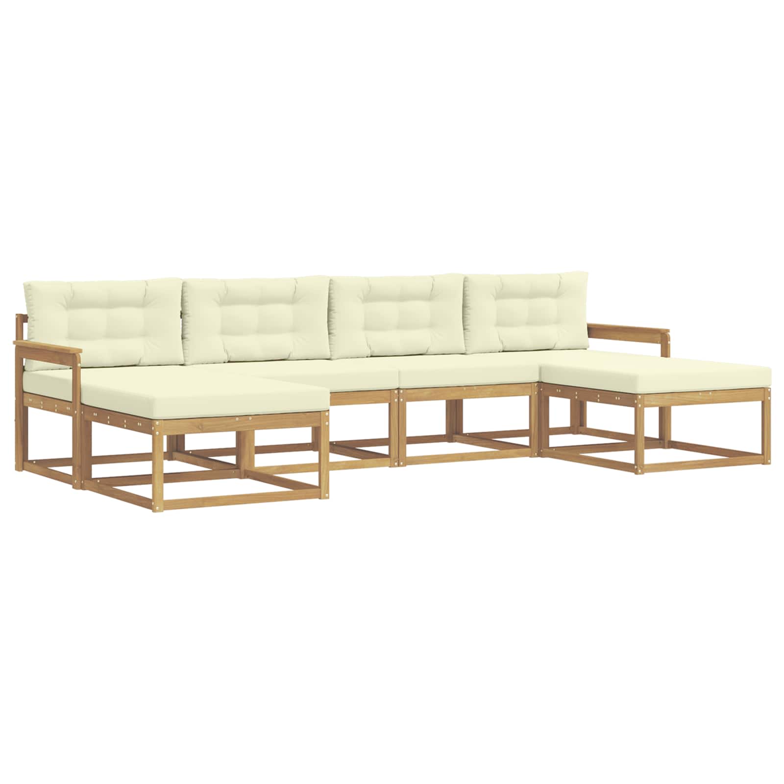 Set vanjskih sofa s jastukom 6 pcs Bijela i krem