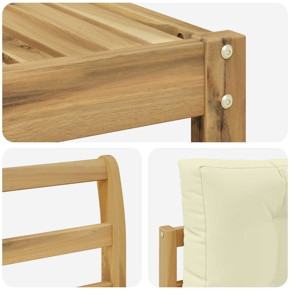 Set vanjskih sofa s jastukom 6 pcs Bijela i krem