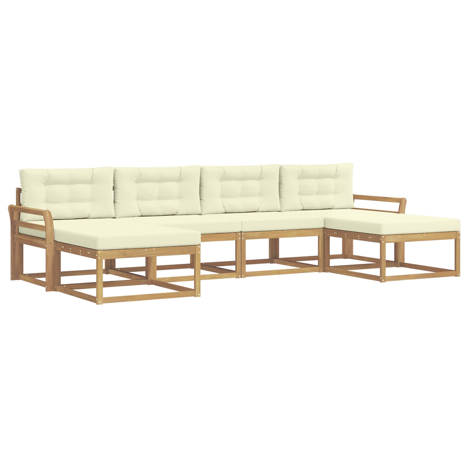 Set vanjskih sofa s jastukom 6 pcs Bijela i krem