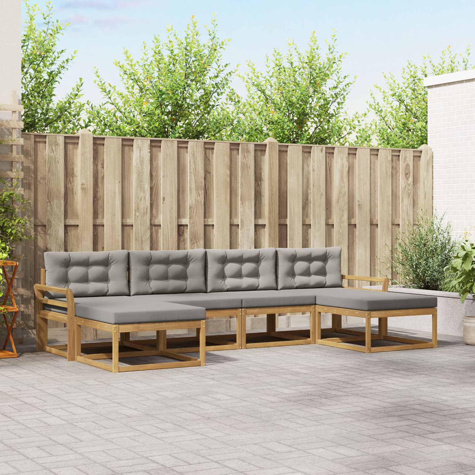Set vanjskih sofa 6 kom. Bijela i svjetlosiva