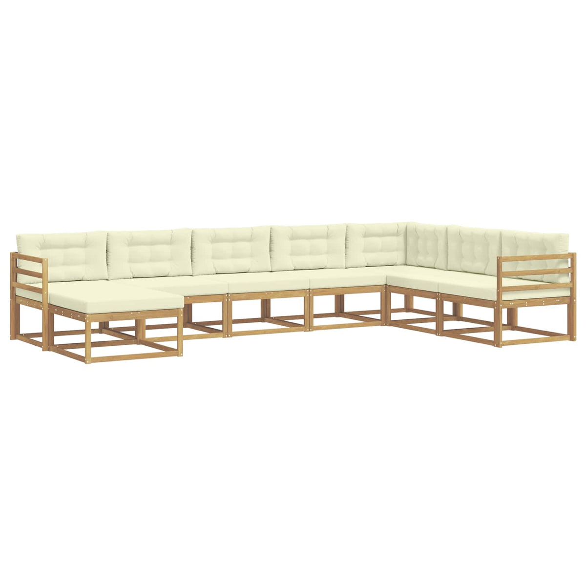 Set vanjskih sofa 8 kom. Bijela i krem 404 x 245,5 x 73 cm