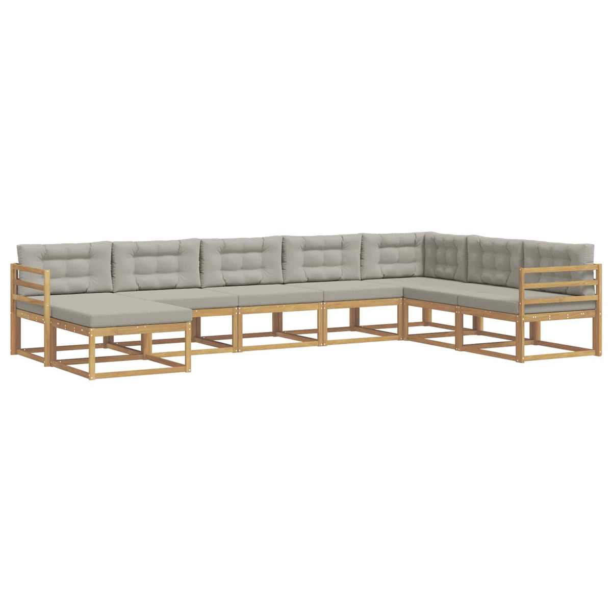 Set vanjskih sofa 8 kom. Bijela i svjetlosiva 404 x 245,5 x 73 cm