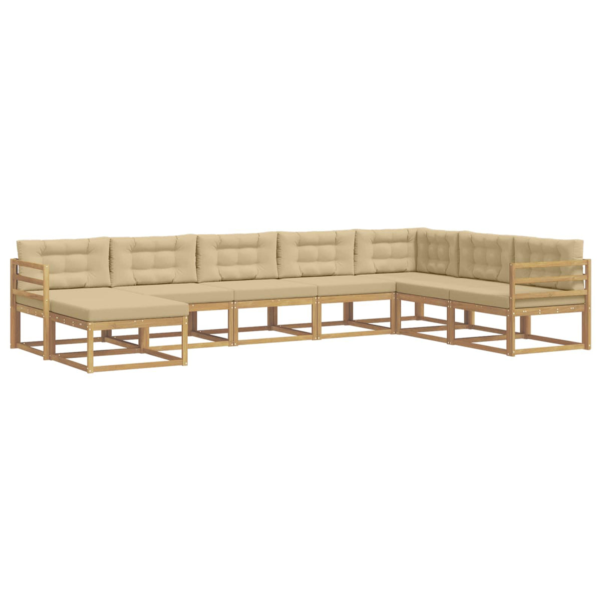 Set vanjskih sofa 8 kom. Bijela i bež 404 x 245,5 x 73 cm