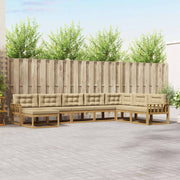 Set vanjskih sofa 8 kom. Bijela i bež 406 x 247,5 x 73 cm