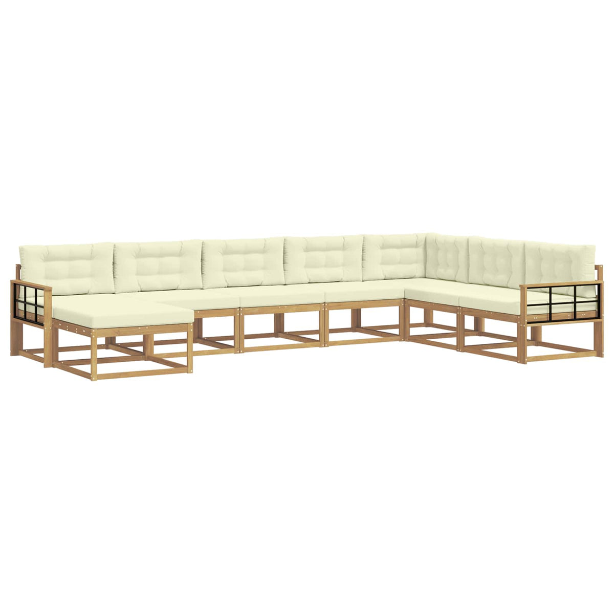 Set vanjskih sofa 8 kom. Bijela i krem 406 x 247,5 x 73 cm
